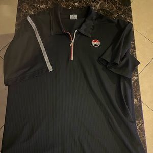 Nike Air Jordan Dri-Fit Black Red Silver Polo Shirt Mens size 2XL